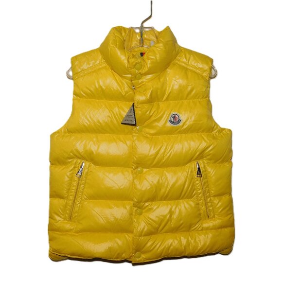 Moncler Goose Down Puffer Vest Girls Size 6 Yellow Warm Winter Soft Vest